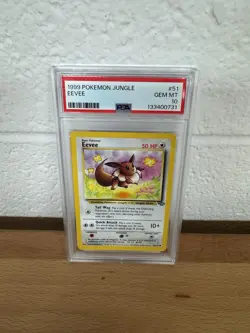 1999 POKEMON JUNGLE # 51 EEVEE PSA 10 Gem Mint Unlimited WOTC Vintage - Image 1