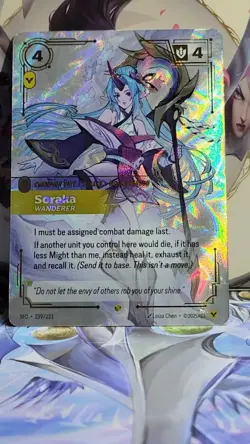 English - Soraka Wanderer 239/221 Riftbound Spiritforged TCG Overnumbered Card - Image 1