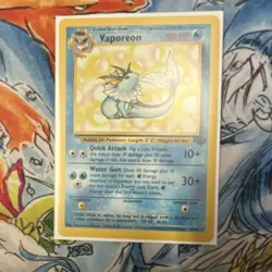 Pokemon Jungle Vaporeon Holo 28/64 English 1999 Vintage Trading Card - Image 1