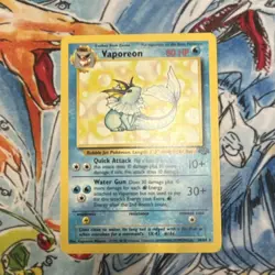 Pokemon Jungle Vaporeon Holo 28/64 English 1999 Vintage Trading Card - Image 2
