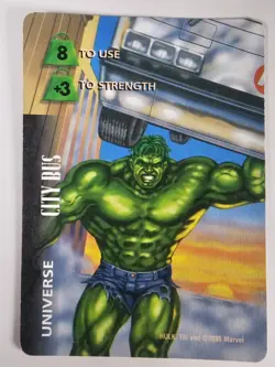 1995 Marvel Overpower CCG TCG Universe Cards City Bus Hulk -- WE COMBINE SHIP - Image 1