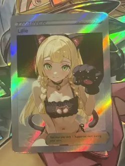 Pokemon Lillie Anime Waifu Custom DIY Trainer Art Sexy Pokemon card - Image 1