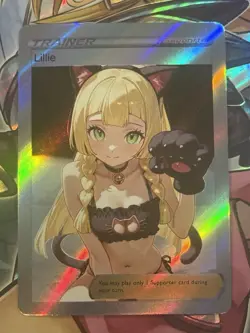 Pokemon Lillie Anime Waifu Custom DIY Trainer Art Sexy Pokemon card - Image 2