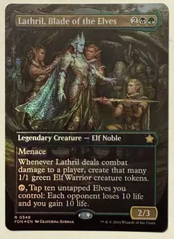Lathril, Blade of the Elves Borderless Foil - Mythic - Foundations MTG - Image 1