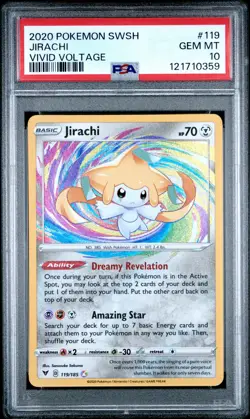 2020 POKEMON SWORD & SHIELD VIVID VOLTAGE #119 JIRACHI PSA 10 - Image 1
