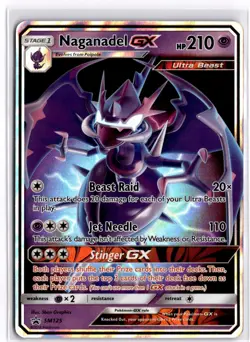 Pokemon TCG Naganadel GX SM125 Sun & Moon Black Star Promo Ultra Rare - Image 1