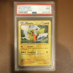 2011 Pokemon Black & White Base Set Pikachu 115/114 Secret Rare PSA 9 HOLO - Image 1