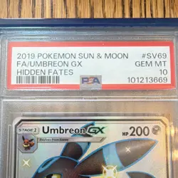Pokemon Umbreon GX SV69/SV94 Hidden Fates Shiny Holo Rare PSA 10 - Image 3