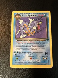 * Dark Gyarados 25/82 Non Holo Team Rocket Rare Pokemon WoTC 1999 Vintage LP - Image 1