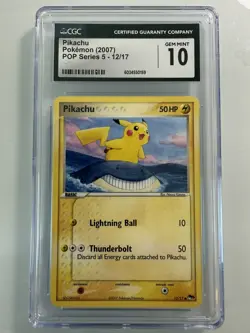 Pikachu Pop Series 5 12/17 CGC GEM MINT 10 Pokemon TCG 2007 Vintage Rare - Image 1
