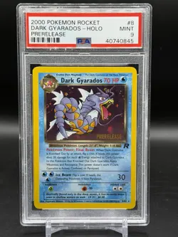 PSA 9 Dark Gyarados Prerelease Holo Rare 8/82 Pokemon Team Rocket English Mint - Image 1