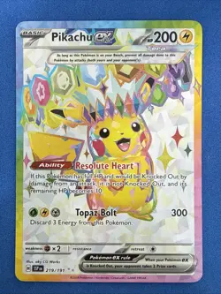 Pokemon TCG Surging Sparks Pikachu EX 219/191 Full Art Ultra Rare NM Pack Fresh - Image 1