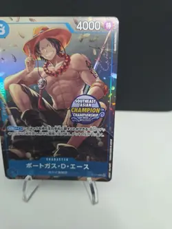 One Piece Portgas D Ace P-074 SEA Champion 2023 Promo Stamped Japanese NM - Image 2