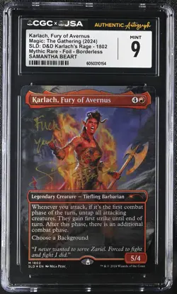 MTG Secret Lair CGC 9 Karlach, Fury of Avernus - Samantha Beart Auto - Image 1