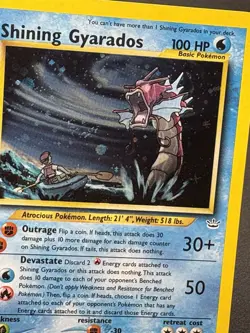 Shining Gyarados (Unlimited) 65/64 Pokemon Neo Revelation Holo - Swirl + ERROR - Image 3