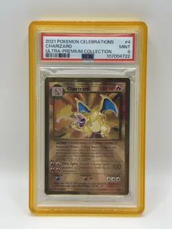 Pokemon Charizard Celebrations Ultra-Premium Coll. Gold Metal Promo #4 PSA 9 - Image 1