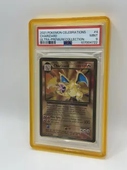 Pokemon Charizard Celebrations Ultra-Premium Coll. Gold Metal Promo #4 PSA 9 - Image 2