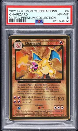 2021 POKEMON CELEBRATIONS ULTRA-PREM COLL #4 CHARIZARD PSA 8 - Image 1