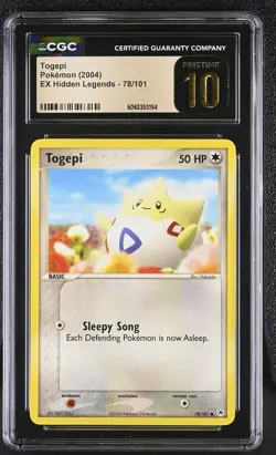 CGC 10 PRISTINE Togepi 2004 EX Hidden Legends 78/101 Pokemon Card - Image 1