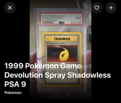 Pokemon TCG Devolution Spray Trainer Base Set 72/102 Shadowless Mint PSA 9 #72 - Image 1