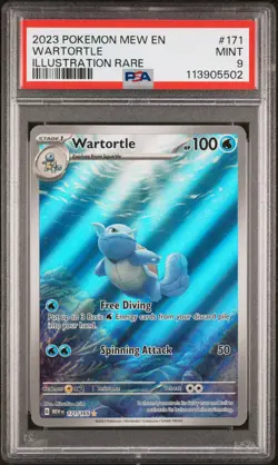 Pokemon Wartortle 171/165 Sv: Scarlet & Violet 151 Holo PSA 9 - Image 1