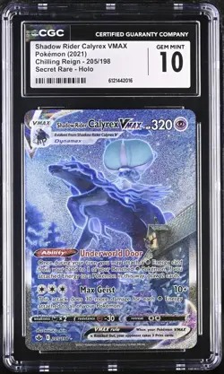 2021 Pokemon SWSH Shadow Rider Calyrex VMAX Secret Rare #205/198 CGC 10 - Image 1