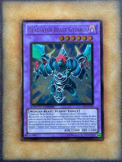 Yugioh Gladiator Beast Gyzarus GLD4-EN032 Gold Rare Limited Edition LP - Image 1
