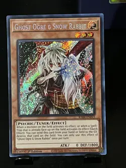 Yu-Gi-Oh! TCG Ghost Ogre Snow Rabbit RA04-EN015 Secret Rare Near Mint Condition - Image 1