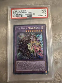2022 YU-GI-OH! LEGEND DUELISTS: SEASON 3 #EN090 THE DARK MAGICIANS PSA 9 - Image 1