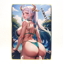 Goddess Story - Yamato - One Piece - Gold Metal Anime Waifu Card CCG - Image 1