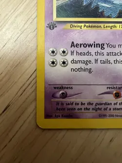 Pokemon Lugia 20/64 1st Edition Neo Revelation Rare Card MP - Image 4