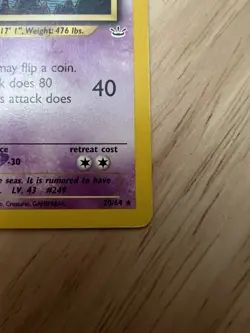 Pokemon Lugia 20/64 1st Edition Neo Revelation Rare Card MP - Image 5
