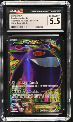 CGC 5.5 Gengar EX 2014 Phantom Forces 114/119 Ultra Rare Holo Pokemon Card - Image 1