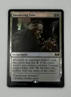 Magic the Gathering Ravnica Allegiance Foil Smothering Tithe Card - Image 1