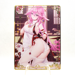 Goddess Story - Yae Miko - Genshin Impact - Gold Metal SSR Anime Waifu Card CCG - Image 1