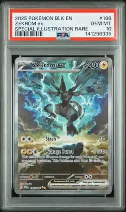 2025 POKEMON BLK EN-BLACK BOLT SPECIAL ILLUSTRATION RARE #166 ZEKROM EX PSA 10 - Image 1