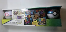 Pokemon Costco Collector 3-Pack: Eevee Treasure Chest + 2 Poke Ball Tins SEALED - Image 1