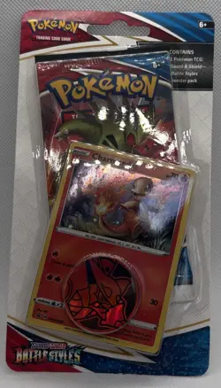 Pokemon Battle Styles TCG Charmander Promo Sealed Blister Booster Pack with Coin - Image 1