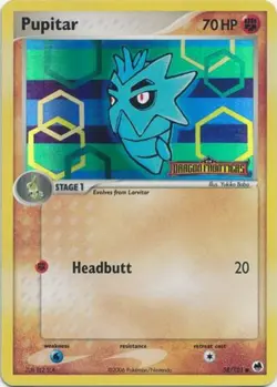 1x Pupitar - 58/101 - Common - Reverse Holo Heavily Played Pokemon EX - Dragon F - Image 1