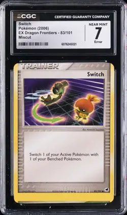 2006 POKEMON EX DRAGON FRONTIERS - MISCUT #83/101 SWITCH CGC 7 - Image 1