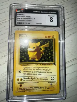 Vintage Pokemon Pikachu Black Star Promo 1 Ivy League TCG 1999 CGC 8 NM-Mint - Image 2
