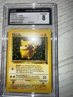Vintage Pokemon Pikachu Black Star Promo 1 Ivy League TCG 1999 CGC 8 NM-Mint - Image 4