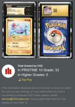 ‼LOW POP VINTAGE PRISTINE‼2005 Pokemon EX Unseen Forces 44/115 CGC 10 POP 33 - Image 3