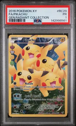 2016 POKEMON XY GENERATIONS RADIANT COLL #RC29 FULL ART/PIKACHU PSA 1 - Image 1