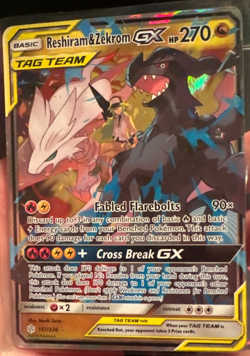 Pokemon Reshiram & Zekrom GX TAG TEAM Holo Card 157/236 English Nintendo TCG - Image 1