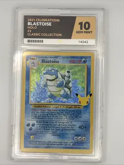 ACE 10 Blastoise 2/102 Celebrations Pokemon Card Classic Collection Perfect Subs - Image 1