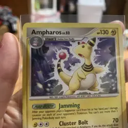 Ampharos 1/132 Non-Holo Rare D&P Secret Wonders Pokemon Card Mp - Image 3