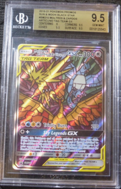 POKEMON HIDDEN FATES MOLTRES ZAPDOS SM210 STAINED GLASS BGS 9.5 (EQUAL PSA 10) - Image 1