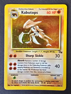 Pokemon WOTC Card - Kabutops - Fossil Set - Holo Rare - 9/62 - NM - Image 1