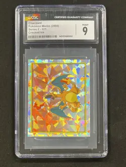 2000 Pokemon Merlin Series 2 Charizard #121 Cracked Ice CGC 9 Mint - Image 1
